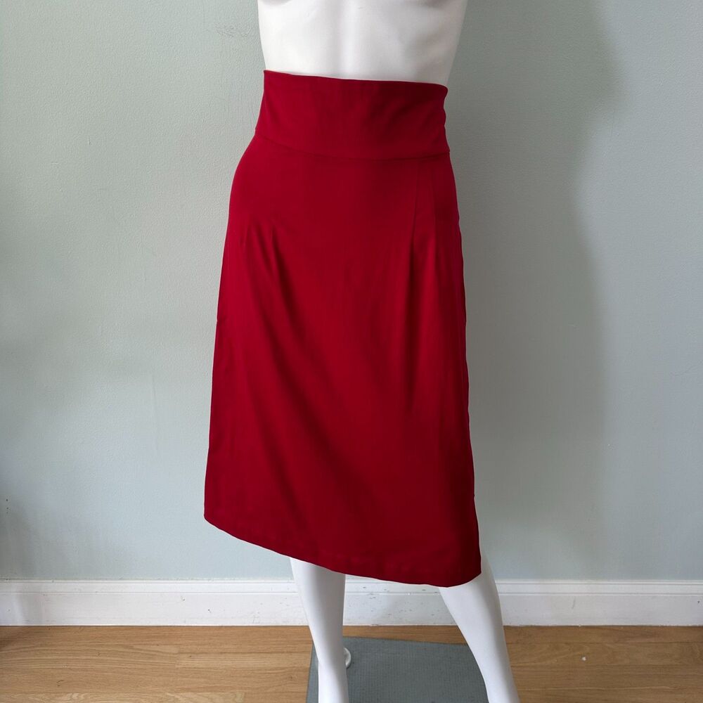 Trashy Diva High Waisted Red Midi Skirt Womens Size 8 Retro Pencil Vintage Style